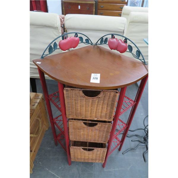 Red Apple Accent 3 Desk Corner Table