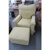 Image 1 : Green Fabric Glider w/Ottoman