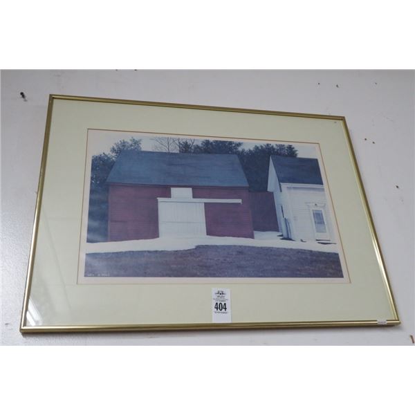 Framed Garage w/Barn Door Print - 18  x 22 