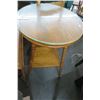 Image 2 : Round Tiger Oak Brass Claw Foot Accent Table