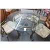 Image 2 : Glasstop Ornate Metal Base Table & 4 Chairs