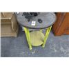 Image 1 : Round Mixed Metal Top Distressed Side Table