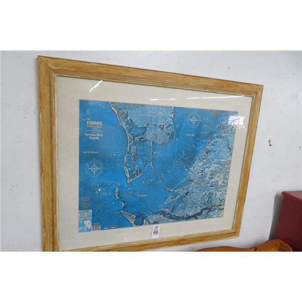 Framed Map of Tampa Bay 40" x 33"