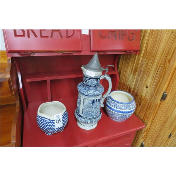 Large German Stein & Ceramic Bowls