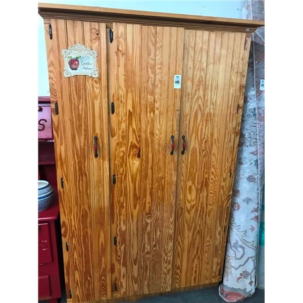 Pine 3 Door Pantry Cabinet