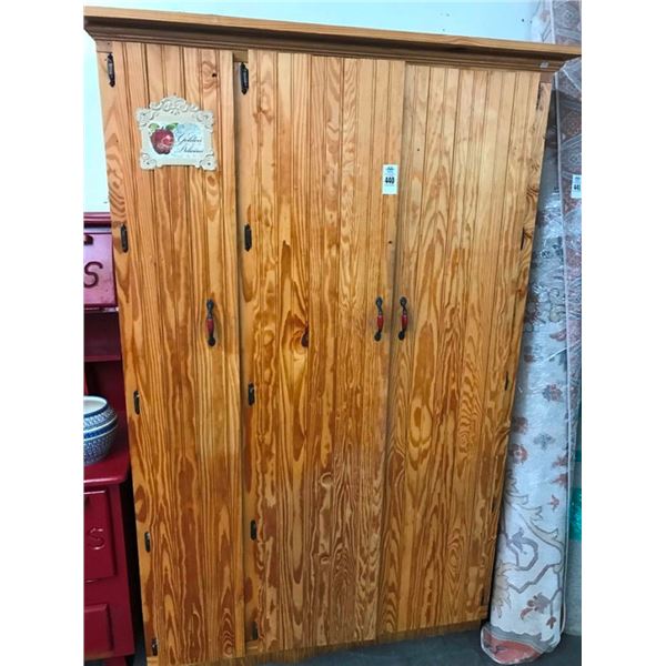 Pine 3 Door Pantry Cabinet