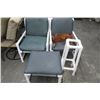 Image 1 : PVC Patio Armchairs (2) w/Ottoman & Table Base