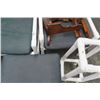 Image 2 : PVC Patio Armchairs (2) w/Ottoman & Table Base