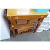 Image 1 : Wood Workshop Table w/Rattan Drawers