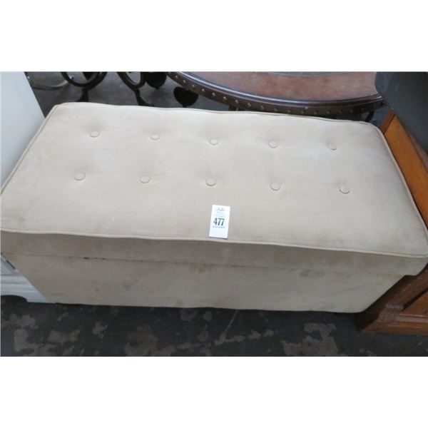 Tan Fabric Accent Storage Bench