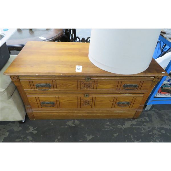 Antique Wooden 2 Drawer Dresser