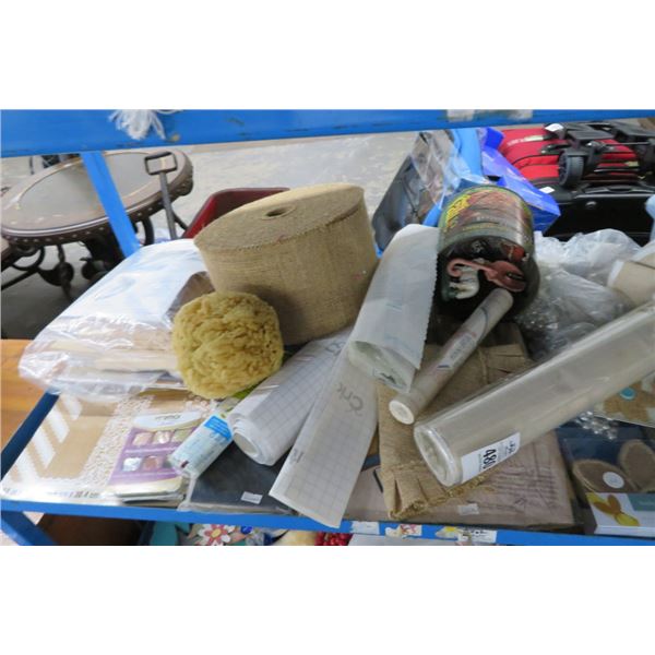 Rolls of Fabric, Paper, Clay, Sponge & Other Craft Materials