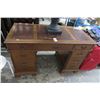Image 1 : Knee Hole Desk w/Leather Inset Top w/Drawers