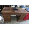 Image 1 : Knee Hole Desk w/Leather Inset Top w/Drawers