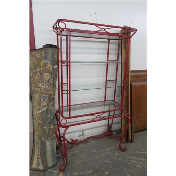 Red Wrought Iron 4 Tier Bakers Rack