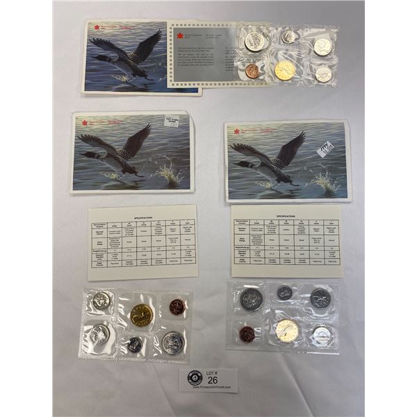 Lot of 3 RCM Uncirculated Coin Sets - 1990, 1994, and 1995