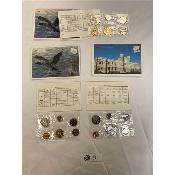 Lot of 3 RCM Uncirculated Coin Sets - 1987, 1989, and 1992