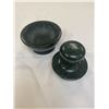 Image 2 : Vintage Mushroom Mortar and Pestle Green Marble 4.5" Tall EUC