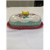 Image 2 : Pioneer Women Flea Market Pattern Butter Dish with Yellow Butterflies