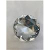 Image 2 : Clear and Vaseline Vintage Art Glass 2.5" Faceted Diamond Paperweights