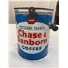 Image 2 : Vintage Chase & Sanborn Coffee Tin with Wire and Ball Handle