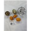 Image 1 : Vintage Crystal Paperweight - Germany and Polished Stone Eggs