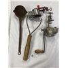 Image 1 : Rustic Rusted Iron Ladle, Grinders and Tea Tin