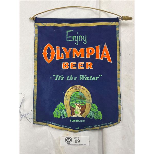 1930s Olympia Beer Mini Banner 11 x 8.5"