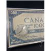 Image 2 : Vintage $1000 Canadian Bill Sign/Clock (Needs Work) 21 x 10"