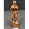 Image 2 : Hand Carved Wooden Man Reading Book Statue 15" Tall