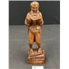 Image 2 : Hand Carved Wooden Man Reading Book Statue 15" Tall