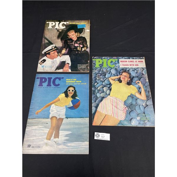 Lot of 3 Vintage PIC Magazines