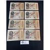 Image 1 : Lot of 8 Vintage German Paper Money 1922 1000 Marx