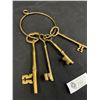 Image 2 : Very Cool Lot of 4 Skeleton Keys on Ring