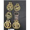 Image 3 : Lot of 5 Brass Horse Medallions - Coronation of King George V1 and Queen Elizabeth 1937, Etc.