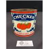 Image 2 : Vintage Mission BC Checker Brand Strawberry Jam Tin - 4lb Size,  No Lid