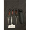 Image 1 : Brand New Lot of 3 Throwing Knives in Sheath