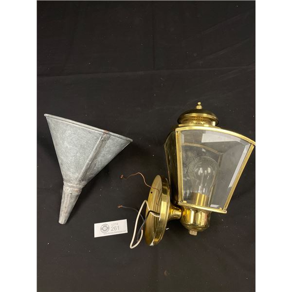 Electrical Porch Light with Vintage Funnel