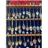 Image 2 : Vintage Collectors Spoon Collection in Beautiful Wood/Glass Display Case