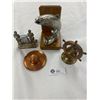 Image 1 : Nice Collectible Lot of Ships Bell, Copper Hat Tray, Etc.