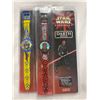 Image 2 : Guinness Wall Clock with Collectible Watch Lot, 2 Star Wars Watches Brand New In Original Packaging