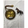 Image 1 : Brass Lot - Zodiac Clock, Etc.