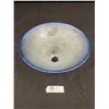 Image 2 : Frosted Glass with Blue Rim Vase
