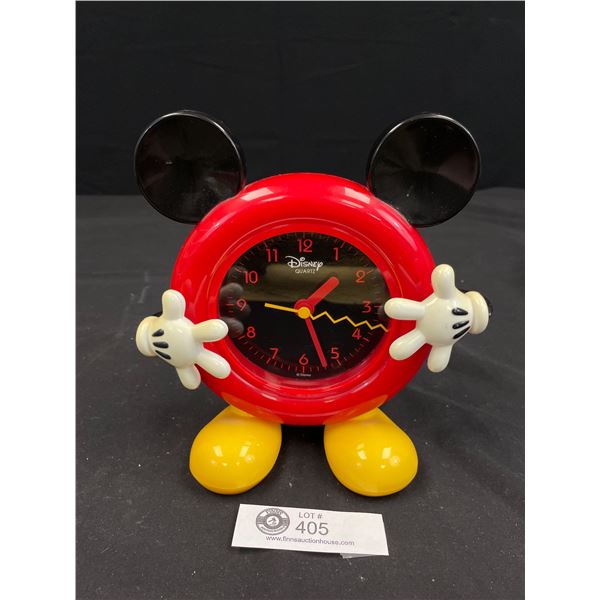 Vintage Mickey Mouse Clock, Swinging Hands Move Up and Down, Working