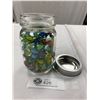 Image 1 : 500ml Mason Jar Full Of Assorted Marbles