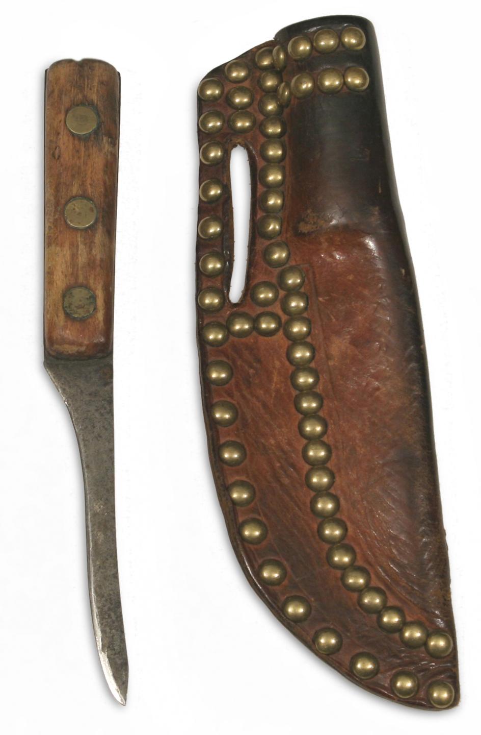 Blackfoot Indian Tacked Leather Knife Case