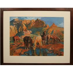 Ernest Tonk, pastel on paper