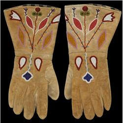 Crow Indian Beaded Gauntlets