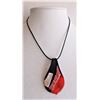 Image 1 : Jewelry - Black and Red Glass Teardrop Pendant