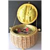 Image 2 : Circular Sewing Basket with Contents